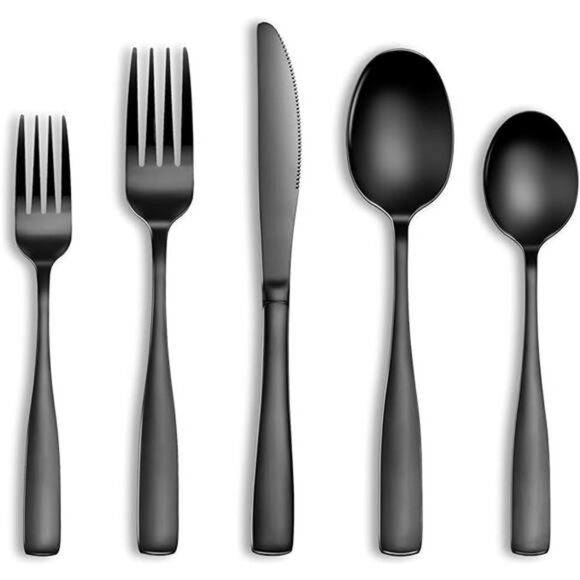 20 Pcs Black Silverware Set, Food-Grade Stainless Steel Flatware Set for 4 - Picture 8 of 8